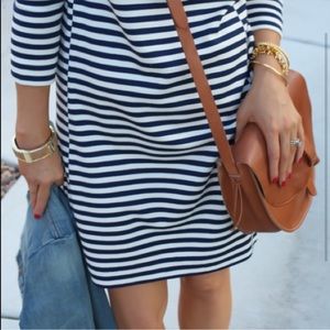 J.crew striped long sleeve knit dress knee length